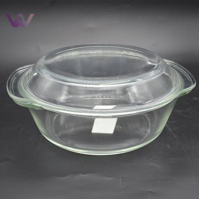 China Sustainable Heat Resistant Borosilicate 1L / 1.8lL Pyrex Glass Cooking Pot for sale