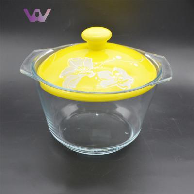 China Sustainable Commercial Professional Customized Pyrex Cookware Glass Jar for sale