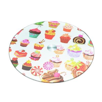 China Tempered Glass Rotating Viable Lazy Susan Turntable for Cake Decor for sale