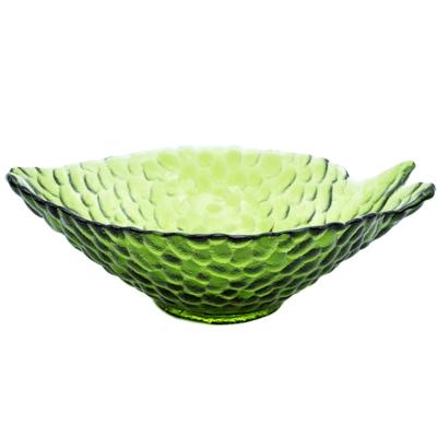 China Disposable Welcome To Customized Design Fish Shaped Crystal Glass Plate Green for sale