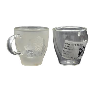 China Sustainable China Frosted Glass Mini Espresso / Espresso Coffee Cup With Custom LOGO for sale