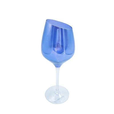 China No Hot Customized Handmade Oblique Goblet Wine Glass , Red Wine Glass for sale