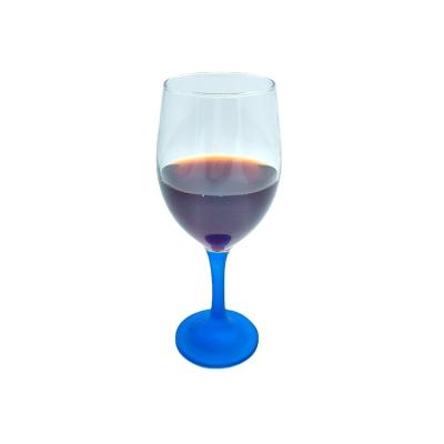 China Wholesale Price Unbreakable Red Stem Colored Goblet Glassware Set Wine Glass for sale