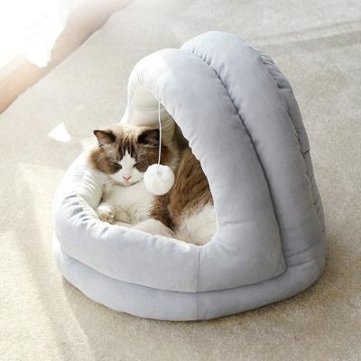 China MewooFun Logo Cat Bed Pet Plush Cat Bed Breathable Wholesale Custom Made Soft For All Season for sale