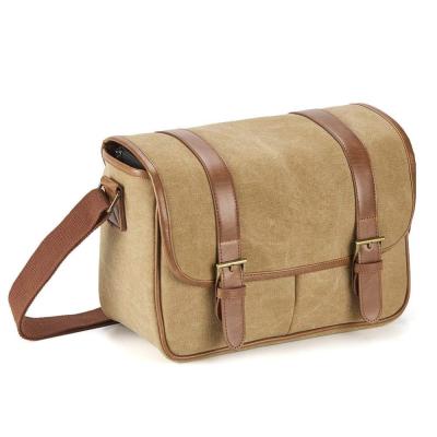 China eco-friendly most popular large laptop messenger dslr camera bag canvas leather shoulder bags for sale