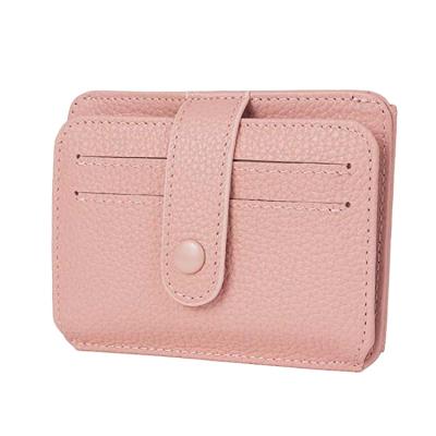 China Top Level Women Art Leather RFID Blocking Card Case Slim Travel Credit Pocket Front Wallet for sale