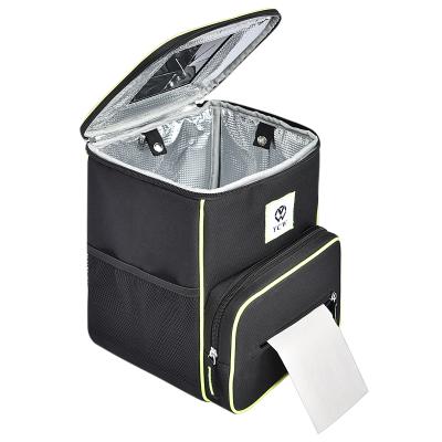 China Heavy Duty Car Insulated Cooler Bag Hanging Car Trash Can Car Trash Can Bag Waterproof With Lid for sale