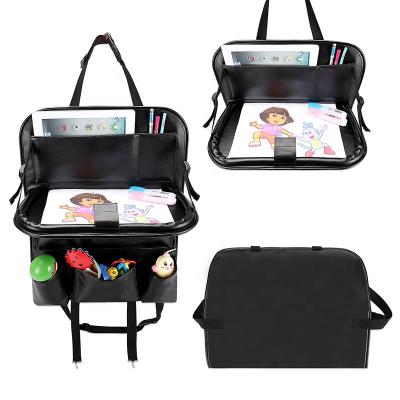 China Custom Foldable Portale Car Rear Seat Storage Tote Organizer Car Seat Back Organizer with Tray Table for sale