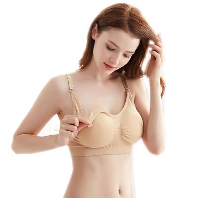 China Viable Women Seamless Nursing Bra Plus Size Comfort Sleep Handfree Pumping Bra Hands Free Nursing Bra for sale