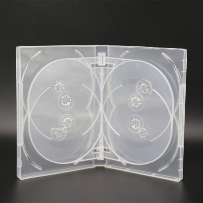 China Recycable 22MM 8 Capacity Clear Commercial DVD Case Standard DVD Disc Cases for sale