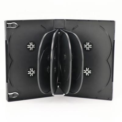 China 33mm Single 12-DVD Box With 4 Tray Black CD Jewelry Box Wholesale CD Snare Customized Blu Ray DVD Case for sale