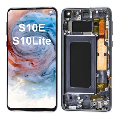 China high brightness & High Saturation Elekworld OEM AMOLED With Frame For Samsung S10E LCD S10 Lite SM G970 OLED Touch Screen Display Replacement for sale