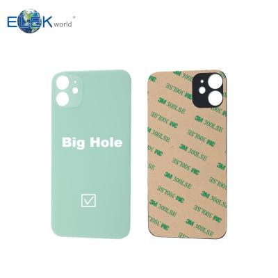 China High Hardness Big Hole Back Cover Glass For iPhone 11 Black Green Purple Red White Big Hole Glass for sale