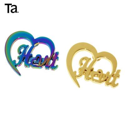 China TANAI Eco-friendly Rainbow Heart Shape Metal Luggage Tag Strap Metal Plates Handbag Handbag Logo for sale