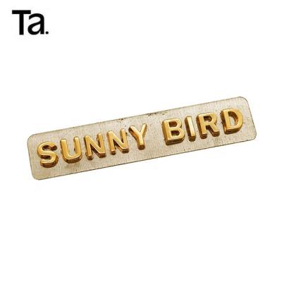 China TANAI Eco-friendly Metal Plates Brand Logos Custom Metal Logo Plate For Handbag Wallet Metal Badge Logo Plate for sale