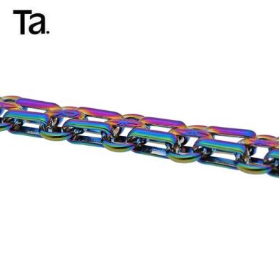 China Custom TANAI Hardware Color Rainbow Iron Metal Chain For Handbag Decoration Accessories LT-01 for sale