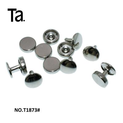 中国 Tanai Guangzhou Supplier 12mm Flat Rivet Eco-friendly High Corrosion Resistance Silver Color For Bags Or Garment 販売のため