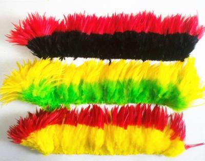 China Clothing dyed saddle rooster feathers for carnival costumes with 2 colors for sale