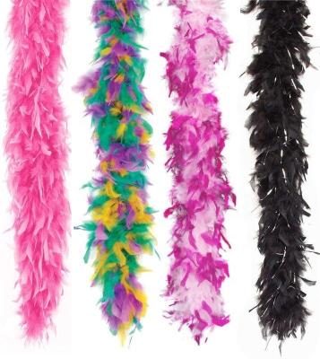 China Feather Turkey Feather Boas 2 yards 50 grams with braids for party for sale