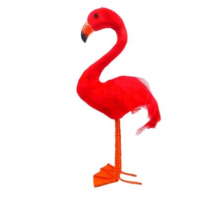 China Large Size Flamingo Christamas Decoration Artificial Feather Birds Christmas Decoration for sale