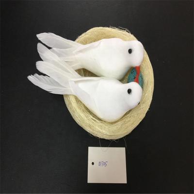 China Wedding Artificial Feather Wedding Doves with Nests for sale