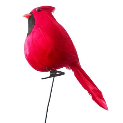 China Artificial PVC Birds For Christmas Cardinal Decorations for sale