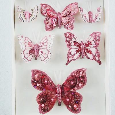 China Home Decoration Mixed Sizes Artificial Feather Butterfly For Decorations 5cm 8cm 12cm for sale