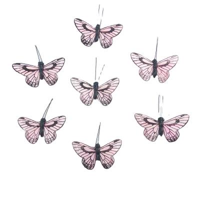 China Home Decoration Customized Design Artificial Feather Butterfly For Decorations Mixed Colors for sale