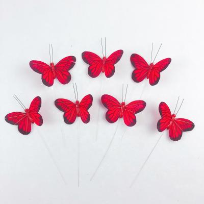 China Home Decoration Customized Artificial Feather Butterfly For Decorations 6cm 8cm 10cm 12cm 15cm for sale