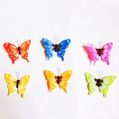 China Home Decoration Customized Design Artificial Feather Butterfly For Decorations Mixed Colors for sale