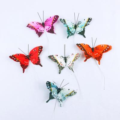 China Home Decoration Customized Design Artificial Feather Butterfly For Decorations Mixed Colors for sale