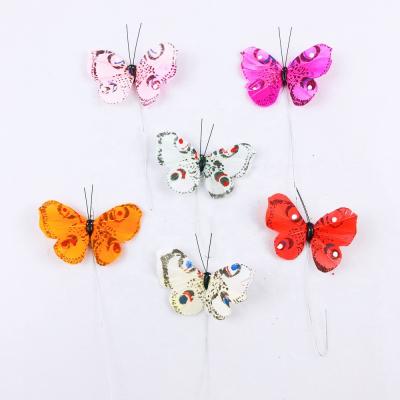 China Home Decoration Customized Design Artificial Feather Butterfly For Decorations for sale