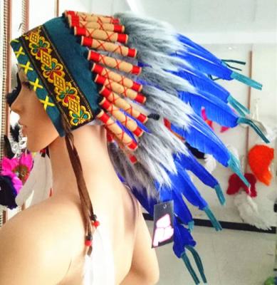 China Hot Festival Design Indian Feather Headdress For Sale for sale