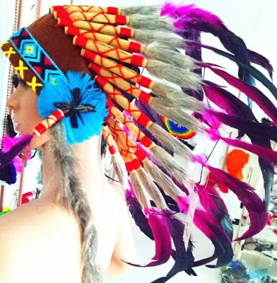 China Indian festival feather headdress craft for sale for sale