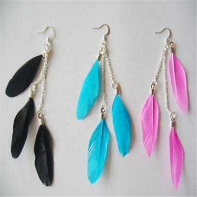 China Trendy feather earrings for young girls for sale