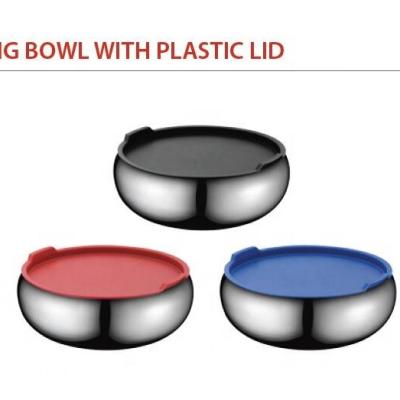 China 18/8 Stainless Steel Sustainable Serving Bowl With Plastic Lid for sale