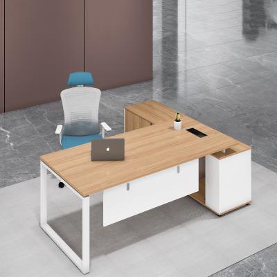 China Factory Price Wooden Desk With Steel Modern Luxury Work Table For Office for sale