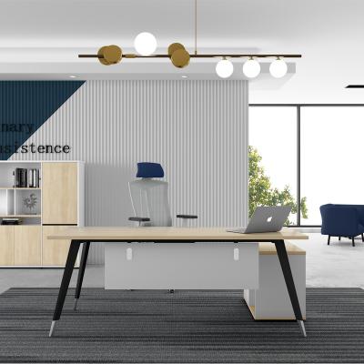 China Factory Price Modern Adjustable Executive Office Desk Wooden Ergonomic White Smart Table Set With Drawers for sale