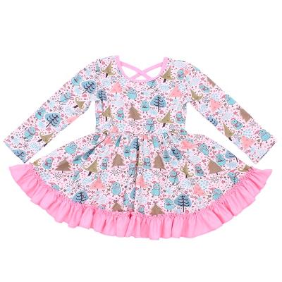 China Latest fashion girls boutique clothing fall and winter washable Christmas child dress for sale