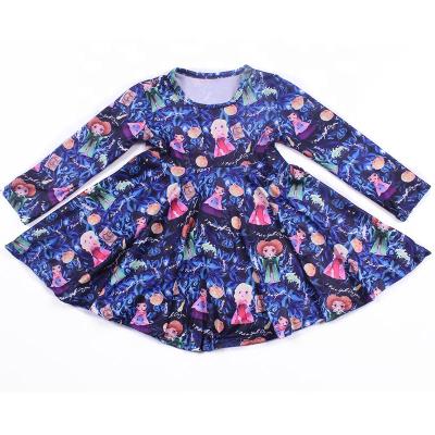 China Wholesale Breathable Girls Dress Cute Style Long Sleeve Cartoon Pattern Dress For Kids for sale