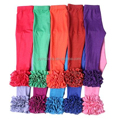 China Wholesale Autumn baby icing pants breathable ruffle pants sews icing sassy leggings for sale