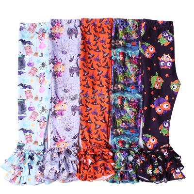 China Breathable Milk Silk Ruffle Pants Wholesale Baby Glaze Pants With Triple Ruffle Glaze Tight Gaiters for sale