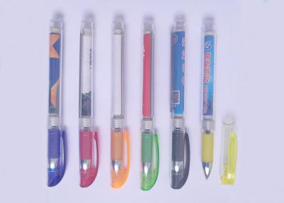 China Plastic transparent gel ink  pen with 180mmX68mm size both color-full banner printing for promotion for sale