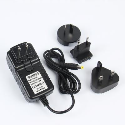 China Interchangeable Currency Wall Socket 12V3A AC/DC Power Adapter 36W Plug for sale