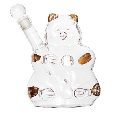 China 2020 Hot Sale 600ml Sustainable Panda Shape Glass Decanter Glass Ginseng Wine for sale