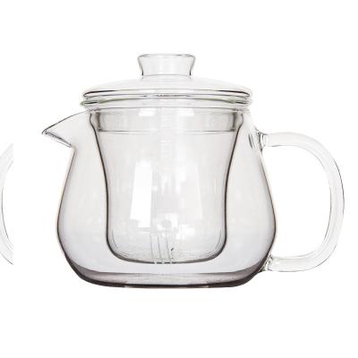 China Sustainable Wholesale Borosilicate Heat Resistant Clear Glass Teapot For Home for sale