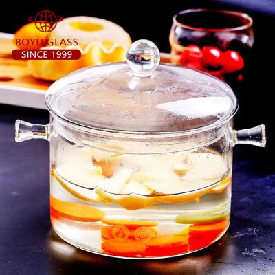 China 2020 New Pyrex Glass Sugar Bowl 1L Food Viable Custom Heat Resistant Glass Bowl for sale