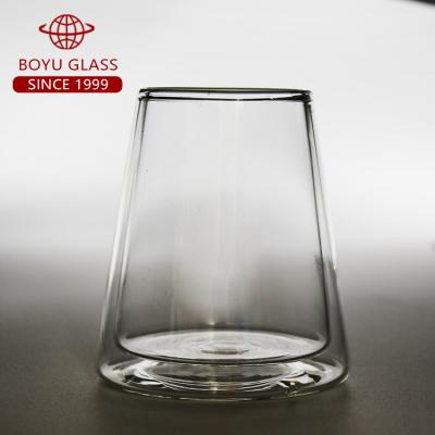 China 300ml Fujiyama shape pyrex glass eco-friendly clear mug for ice cream cocktail coffee milk water food for sale