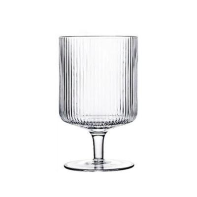 China Stored Vertical Footed Glass Wine Glass Yogurt Cup for sale