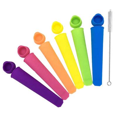 China 6Pcs BPA Free Silicone Ice Lolly Mold Popsicle Maker For Sustainable Eco-Friendly Kids for sale